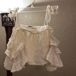 American Eagle Ivory Crop Top